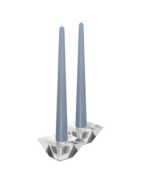 Velas Taper Altas Hyoola 35.56 cm Gris Azul Sin Aroma - 12 Unidades