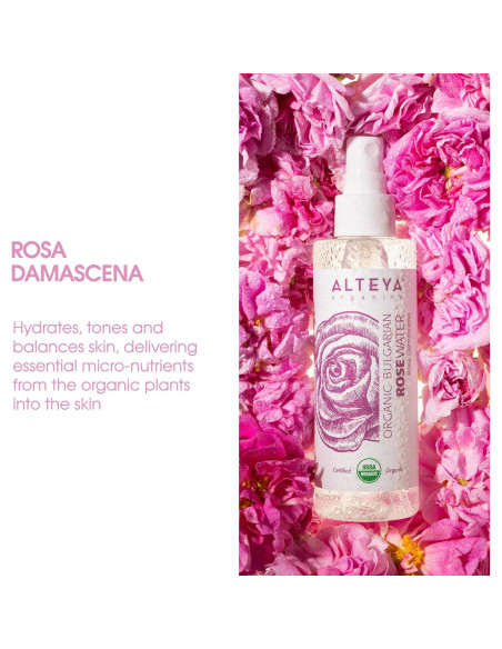 Agua de Rosa Orgánica Alteya 100ml - Certificada USDA