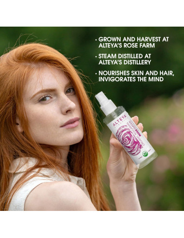 Agua de Rosa Orgánica Alteya 100ml - Certificada USDA