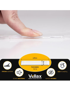 20 Tiras de Silicona Transparente Vellax 7.1 cm x 1 cm Antideslizantes 2