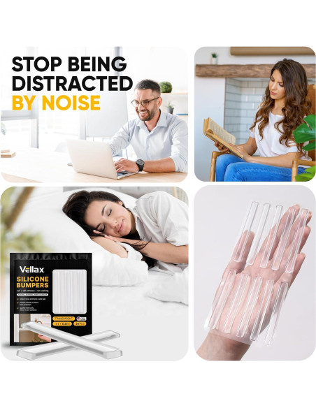 20 Tiras de Silicona Transparente Vellax 7.1 cm x 1 cm Antideslizantes