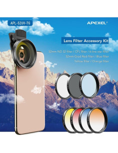Kit de Lentes de Filtro Apexel 52mm para Cámara Smartphone 2