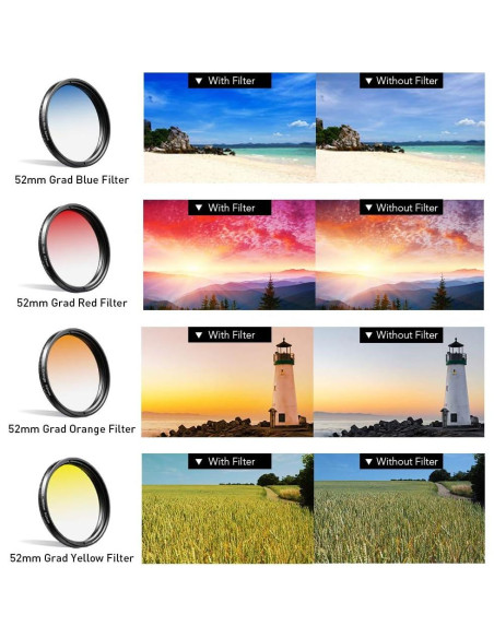 Kit de Lentes de Filtro Apexel 52mm para Cámara Smartphone