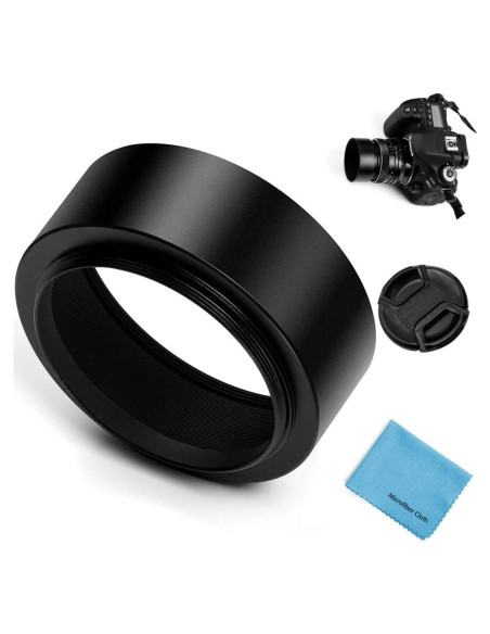 Capucha de Lente Estándar 62mm Metal + Tapa 67mm + Paño