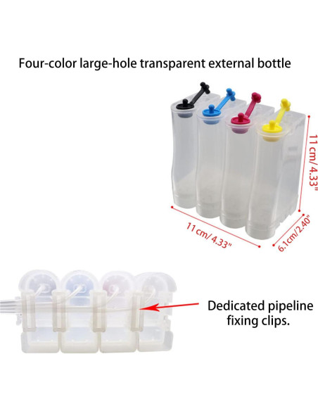 Kit de recarga de tinta para impresora HYROOY 80ml x 4 colores