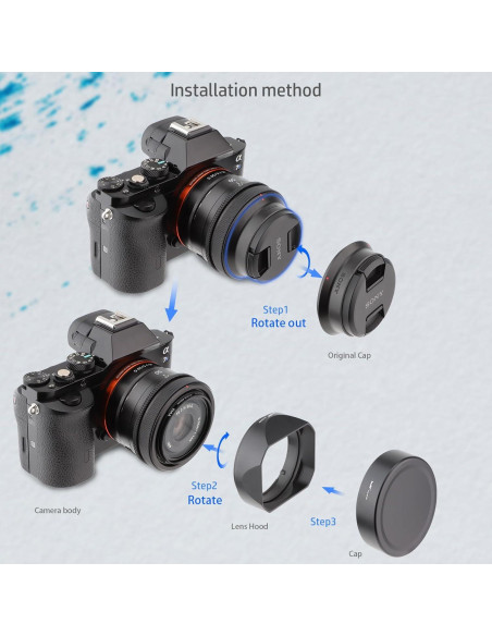 Capucha de Lente Metálica Cuadrada Haoge LH-S245N para Sony FE