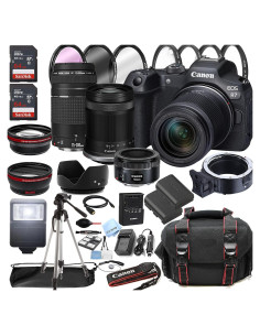 Cámara Digital Sin Espejo Canon EOS R7 + Lentes 18-150mm, 75-300mm, 50mm