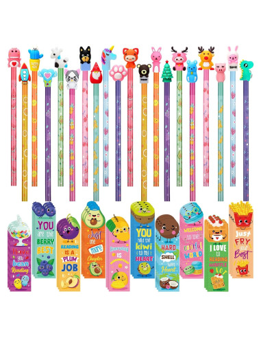 Set de 80 Piezas de Lápices y Marcadores Aromatizados Teling