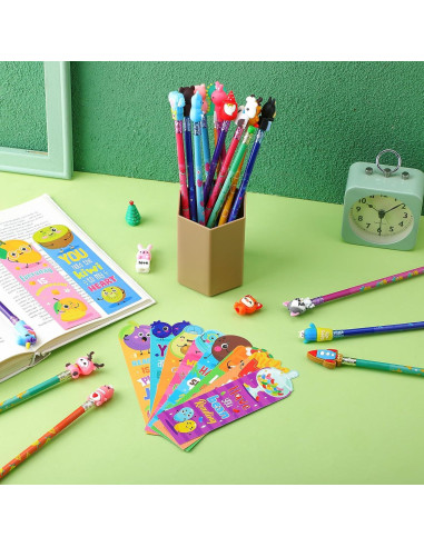 Set de 80 Piezas de Lápices y Marcadores Aromatizados Teling