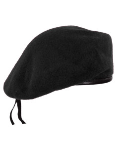 Boina Militar de Fieltro de Lana Negra - Talla 6 7/8