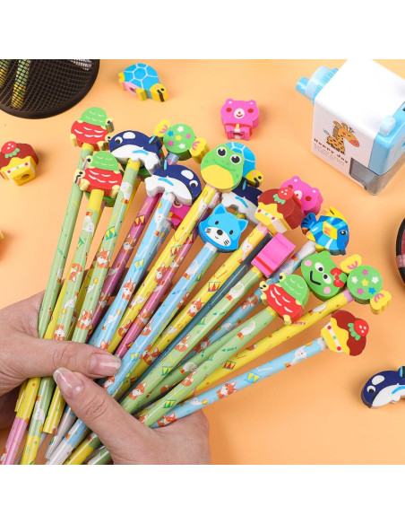 Lápices Lindos con Borradores Animales DIYASY - 50 Pcs