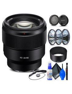 Lente Sony FE 85mm f/1.8 + Kit de Filtros y Limpieza