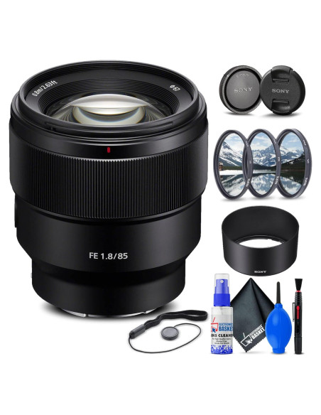 Lente Sony FE 85mm f/1.8 + Kit de Filtros y Limpieza