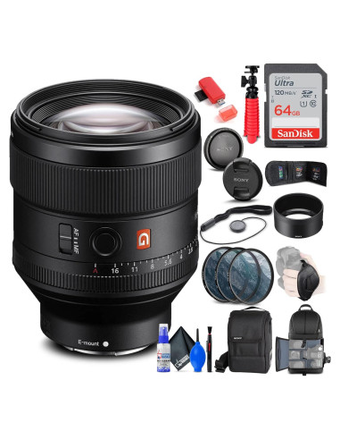 Lente Sony FE 85mm f/1.4 GM + Kit de Filtros y Accesorios