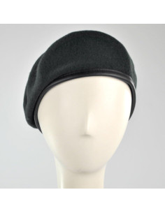 Boina Militar de Fieltro de Lana Negra - Talla 6 7/8 2