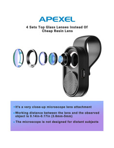 Lente Microscopio APEXEL 100x con Luz LED para Smartphone 2