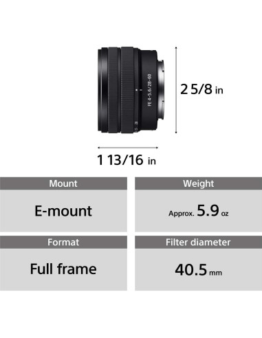 Lente Zoom Sony FE 28-60mm f/4-5.6 Compacta