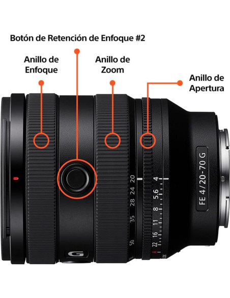 Lente Sony FE 20-70mm f/4 G para cámaras E - Zoom Ultra Gran Angular