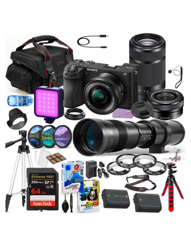 Cámara Sin Espejo Sony a6700 con Lentes 16-50mm y 55-210mm + Telefoto 420-800mm