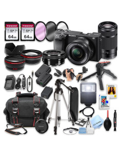 Cámara Sin Espejo Sony Alpha a6400 con Lentes 16-50mm y 55-210mm