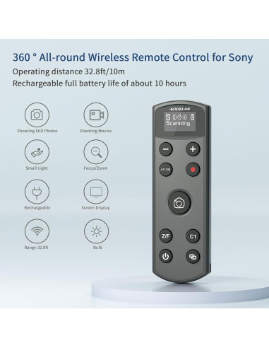 Control Remoto Inalámbrico AODELAN para Cámara Sony - Negro