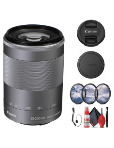 Lente Canon EF-M 55-200mm f/4.5-6.3 IS STM Plata + Kit