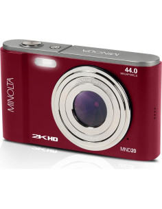 Cámara Digital Minolta MND20 44MP 2.7K HD con Funda Roja 2