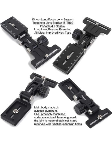 Soporte de Lente Telefoto Plegable iShoot FBA-IS-TB02 Aluminio