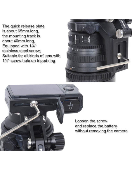 Soporte de Lente Telefoto Plegable iShoot FBA-IS-TB02 Aluminio