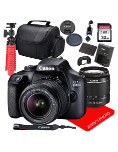 Cámara DSLR Canon EOS 4000D + Lente 18-55mm + Tarjeta 32GB