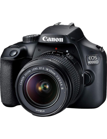 Cámara DSLR Canon EOS 4000D + Lente 18-55mm + Tarjeta 32GB