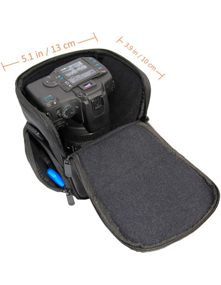 Funda de Cámara DSLR FOSOTO Nylon Negra Compatible Nikon Canon