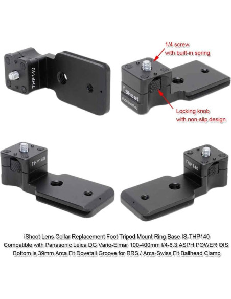 Soporte de Collar de Lente iShoot IS-THP140 para Panasonic 100-400mm