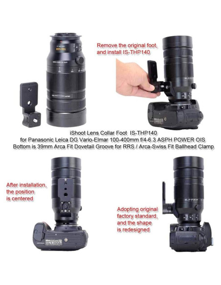 Soporte de Collar de Lente iShoot IS-THP140 para Panasonic 100-400mm