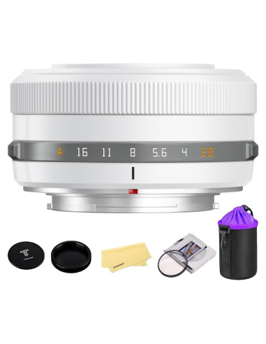 Lente TTArtisan AF 27mm f2.8 Pancake para Fujifilm - Blanco