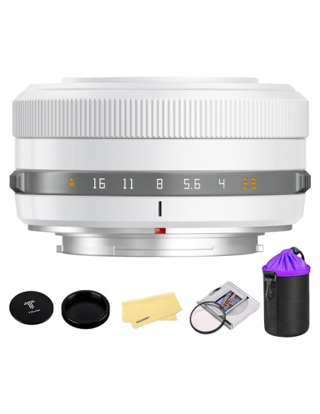 Lente TTArtisan AF 27mm f2.8 Pancake para Fujifilm - Blanco