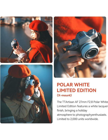 Lente TTArtisan AF 27mm f2.8 Pancake para Fujifilm - Blanco