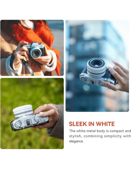 Lente TTArtisan AF 27mm f2.8 Pancake para Fujifilm - Blanco