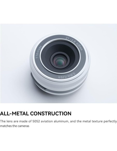 Lente TTArtisan AF 27mm f2.8 Pancake para Fujifilm - Blanco