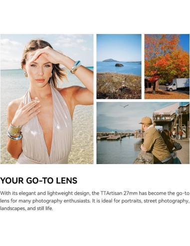 Lente TTArtisan AF 27mm f2.8 Pancake para Fujifilm - Blanco