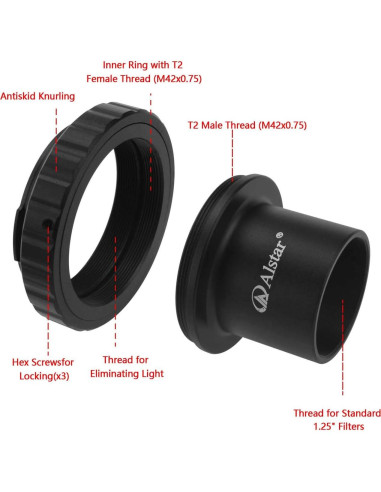 Adaptador Alstar T-Ring M42 a 31.7mm para cámara Minolta