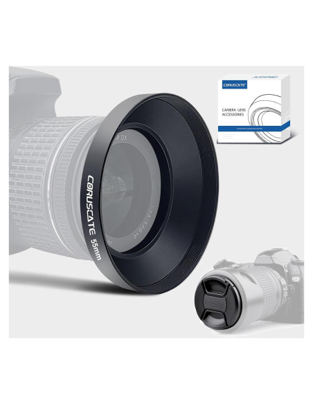 Capucha de lente gran angular CORUSCATE 55mm + tapa de lente