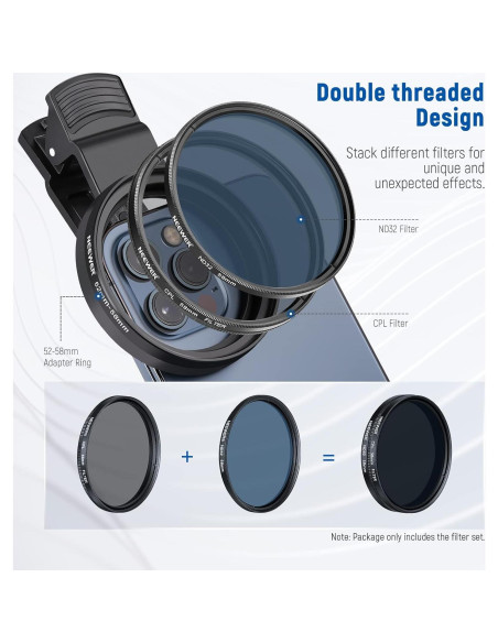 Kit de Filtros de Lente 58mm NEEWER para Teléfono Móvil