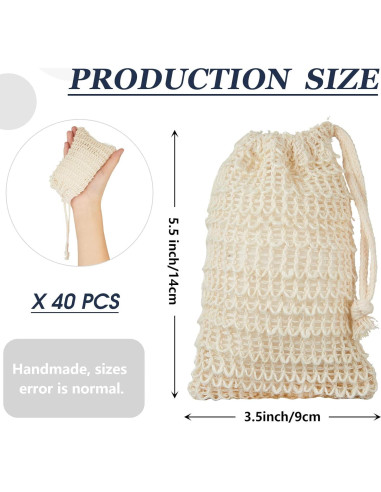 Paquete de 50 bolsas exfoliantes para jabón Cunhill 14x9 cm