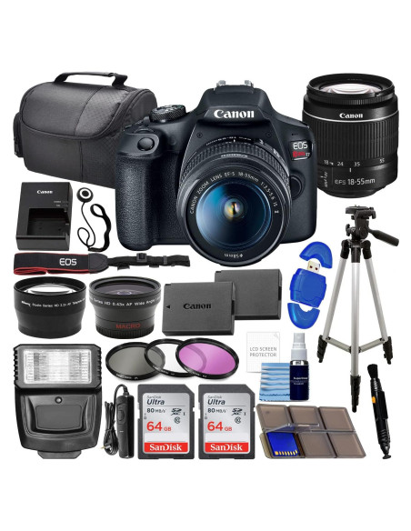 Cámara DSLR Canon EOS Rebel T7 24.1MP con Lente 18-55mm y Accesorios