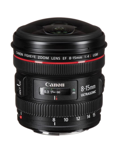 Lente Canon EF 8-15mm f/4L Ojo de Pez USM + Accesorios
