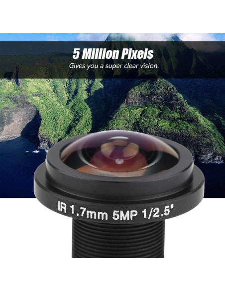 Lente de Cámara de Seguridad Fisheye 5MP Zerone 1.7mm 185