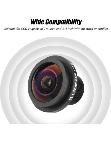Lente de Cámara de Seguridad Fisheye 5MP Zerone 1.7mm 185
