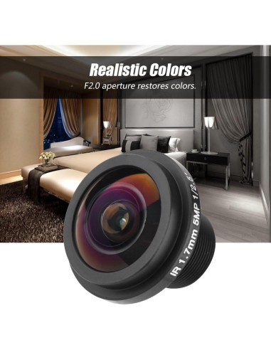 Lente de Cámara de Seguridad Fisheye 5MP Zerone 1.7mm 185