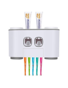 Soporte para Cepillos de Dientes Leseyaton Gris y Blanco 5 Espacios